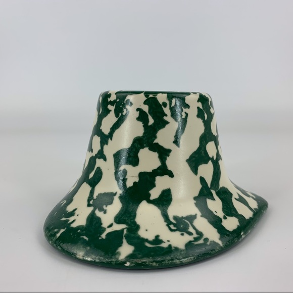 2/$25 Heart Shaped Green and Off-White Ceramic Votive Candle Holder - Picture 14 of 15